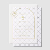 Modern houten gouden 5e bruiloft Jubileum Vellum Uitnodigingen (Offset (Uitnodiging))