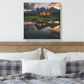 Modern houten huis canvas afdruk (Insitu (Slaapkamer))