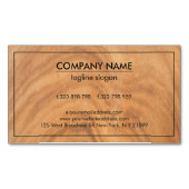 Modern houten ontwerp magnetisch visitekaartje (Voorkant)