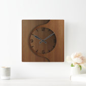 Modern houten patroonontwerp vierkante klok (Huis)