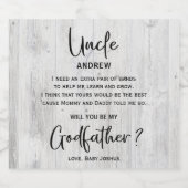 Modern houten textuur peetvader voorstel bier etiket (Enkel label)