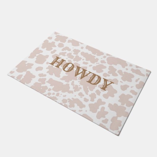 Modern Howdy Beige Koe Huidpatroon Deurmat (Schuin)