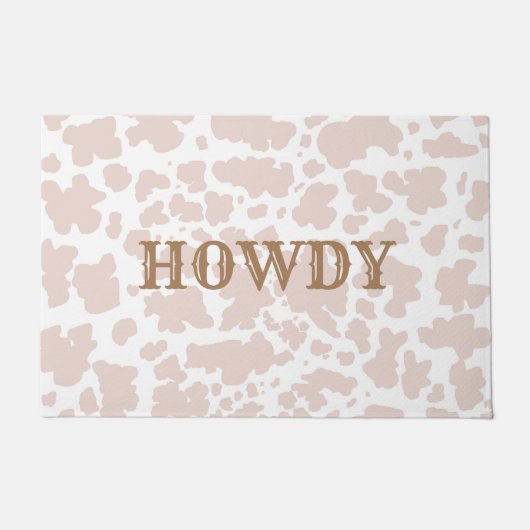 Modern Howdy Beige Koe Huidpatroon Deurmat (Voorkant)