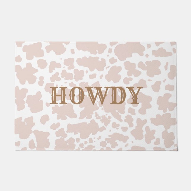 Modern Howdy Beige Koe Huidpatroon Deurmat (Voorkant)