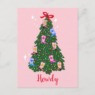 Modern Howdy Cowgirl Westerne kerst Briefkaart