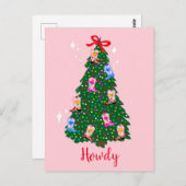 Modern Howdy Cowgirl Westerne kerst Briefkaart (Voorkant / Achterkant)