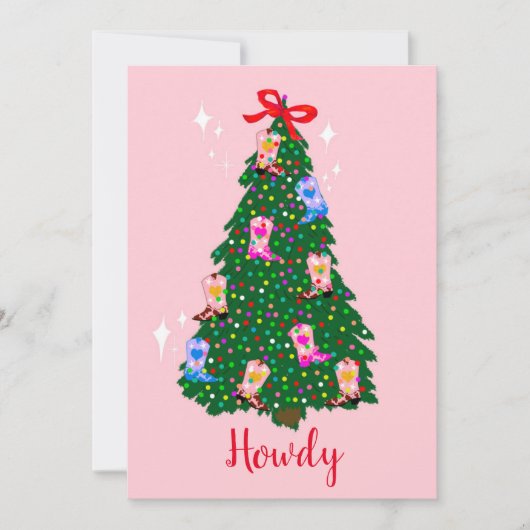 Modern Howdy Cowgirl Westerne kerst Kaart (Voorkant)