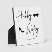 Modern Hubby & Wifey naambord - Est. Datum Fotoplaat (Voorkant)