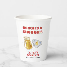 Modern Huggies Chuggies Beer Diaper Baby Shower  Papieren Bekers
