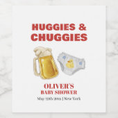 Modern Huggies Chuggies Beer Diaper Baby Shower Wijn Etiket (Enkel label)