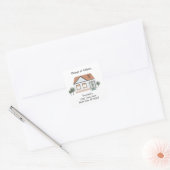 Modern Huis Adreswijziging Vierkante Sticker (Envelop)
