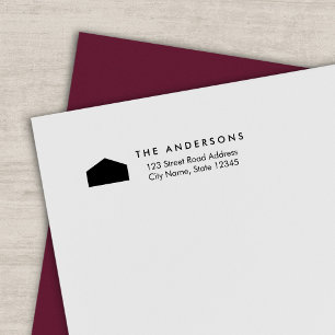 Modern huis familienaam retouradres  zelfinktende stempel