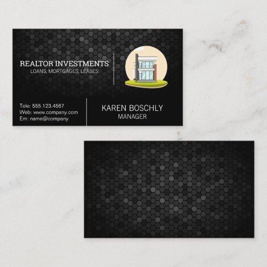 Modern huis in de stad visitekaartje (Voorkant / Achterkant)