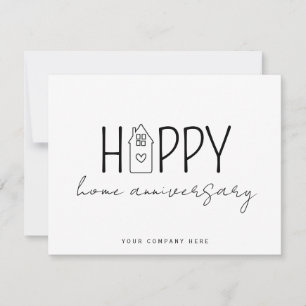 Modern Huis Lettering Woonjubileum Kaart