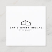 Modern Huis Logo in zwart voor onroerend goed, Rea Vierkante Visitekaartje (Voorkant)