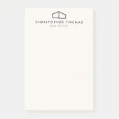 Modern huis Logo ivoor onroerend goed, makelaar Post-it® Notes (Voorkant)