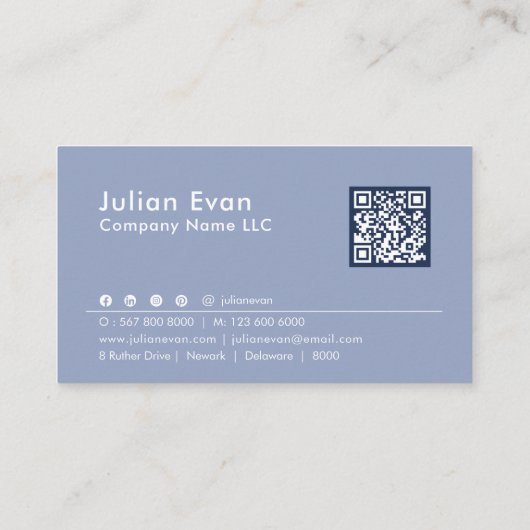 Modern huis Logo Navy Blue makelaar Visitekaartje (Achterkant)