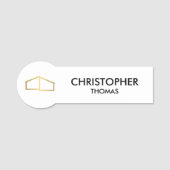 Modern huis Logo onroerend goed, makelaar wit / go Naamplaatje (Voorkant)