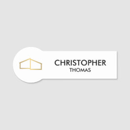 Modern huis Logo onroerend goed, makelaar wit / go Naamplaatje