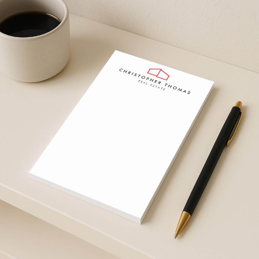 Modern huis Logo rood / zwart onroerend goed, make Post-it® Notes