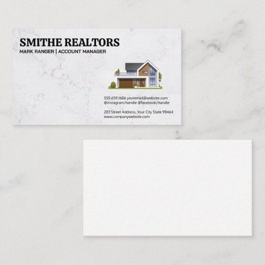 Modern huis | Makelaar in onroerend goed | Onroere Afsprakenkaartje (Voorkant / Achterkant)