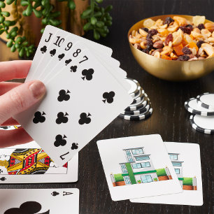 Modern huis met meerdere verdiepingen Heden-daags  Pokerkaarten