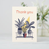 Modern huis plant Botanische dank u kaart (Staand voorkant)