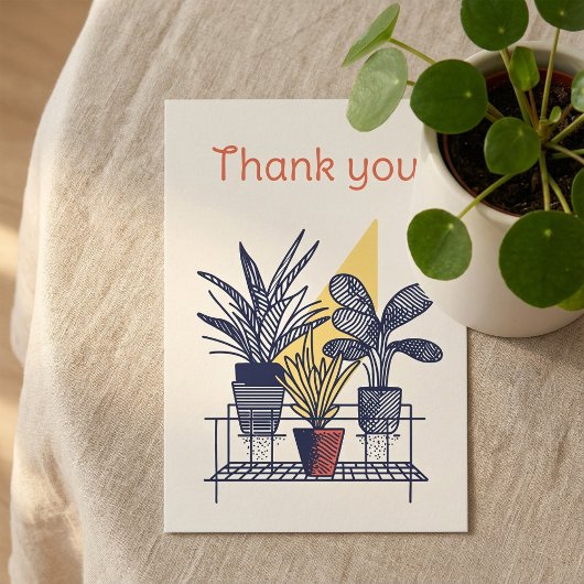 Modern huis plant Botanische dank u kaart