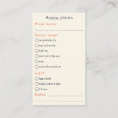 Modern huis plant Care Guide Shop Bestellingen Informatiekaartje (Achterkant)
