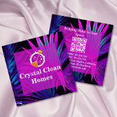 Modern Huis Schoonmaak Maid Logo QR Code Vierkante Visitekaartje