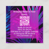 Modern Huis Schoonmaak Maid Logo QR Code Vierkante Visitekaartje (Achterkant)