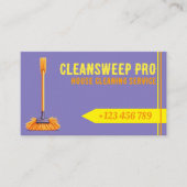 Modern Huis Schoonmaak Maid Service Logo Visitekaartje (Voorkant)