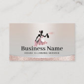 Modern Huis Schoonmaak Roos Goud & Zilveren Maid Visitekaartje (Voorkant)