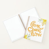 Modern Huis Sweet Home Chic Floral gepersonaliseer Notitieboek (Binnen)
