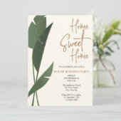 Modern Huis Sweet Home Groene Huis Warming Party Kaart (Staand voorkant)