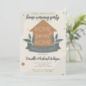 Modern Huis Sweet Huis Warming Party Kaart (Staand voorkant)