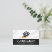 Modern Huis Vastgoed Logo Visitekaartje (Staand voorkant)