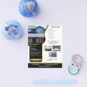 Modern Huis Verkopen Gepersonaliseerd Zwart & Geel Flyer (Enkel)