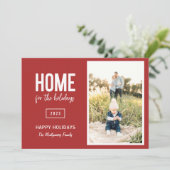 Modern huis voor de feestdagen foto kerstkaart (Staand voorkant)