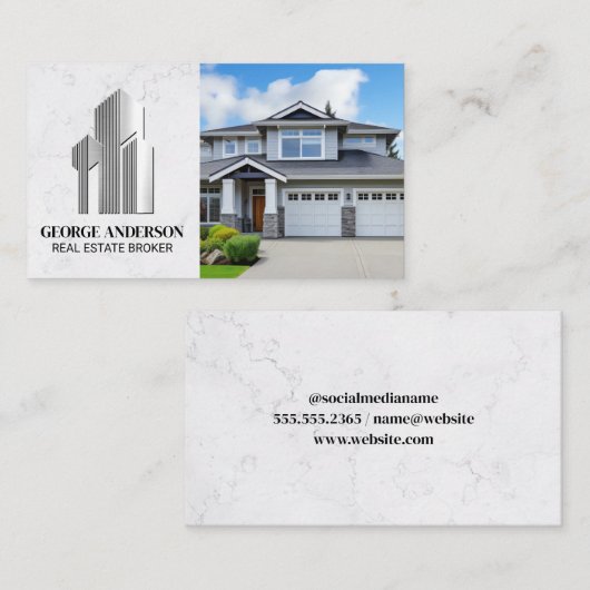 Modern huis | Zakelijke gebouwen logo Visitekaartje (Voorkant / Achterkant)