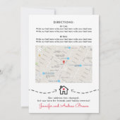 Modern Huis Zwart-wit Nieuw Adres Kaart (Achterkant)