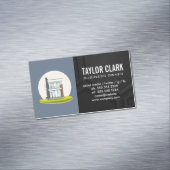 Modern huis | Zwarte achtergrond Magnetisch Visitekaartje (Voorbeeld)