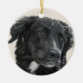 Modern huisdier foto eerste kerst keramisch ornament (Voorkant)