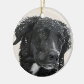 Modern huisdier foto eerste kerst keramisch ornament (Links)