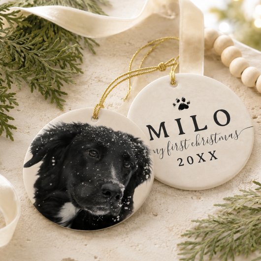 Modern huisdier foto eerste kerst keramisch ornament
