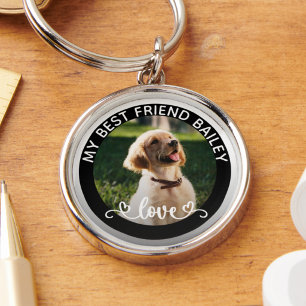Modern huisdier foto hond liefhebber gepersonalise sleutelhanger