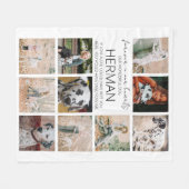 Modern huisdier herdenkingsfoto collage fleece deken (Voorkant (Horizontaal))