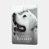 Modern huisdier-herdenkingsfoto kerstcadeau metalen ornament (Voorkant links)