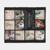 Modern huisdierherdenkingsfotocollage fleece deken (Voorkant (Horizontaal))