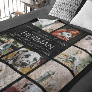 Modern huisdierherdenkingsfotocollage fleece deken